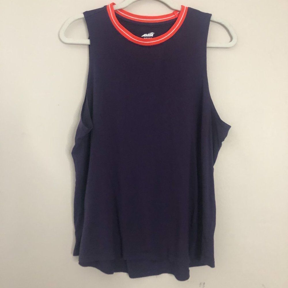 Avia Purple‎ Neon Collar Muscle Tank Workout Sports Gym - Picture 4 of 7